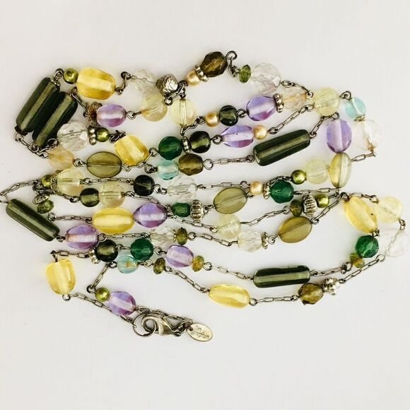 Lia Sophia Multicolored Glass Beads Necklace 1044 - Picture 3 of 4